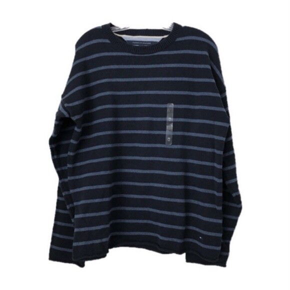 Tommy Hilfiger Oversized Long Sleeve Sweater Men Blue M - Picture 6 of 9